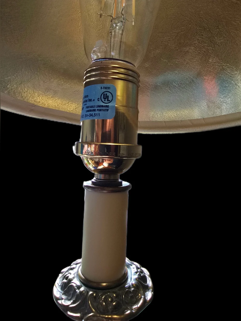 Vintage Ornate Brass Candlestick Table Lamp | Hollywood Regency Design